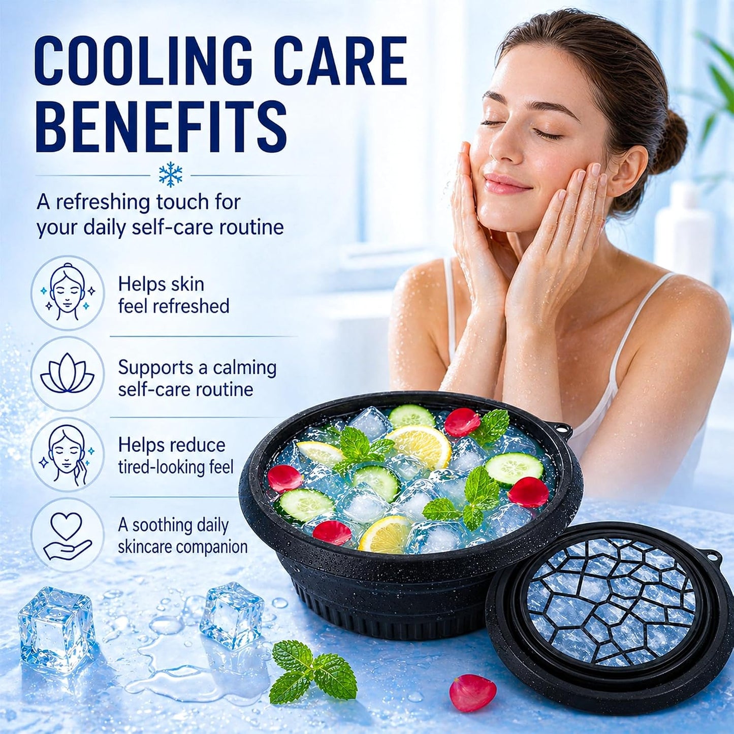 Face Bowl for Ice with Built in Ice Tray