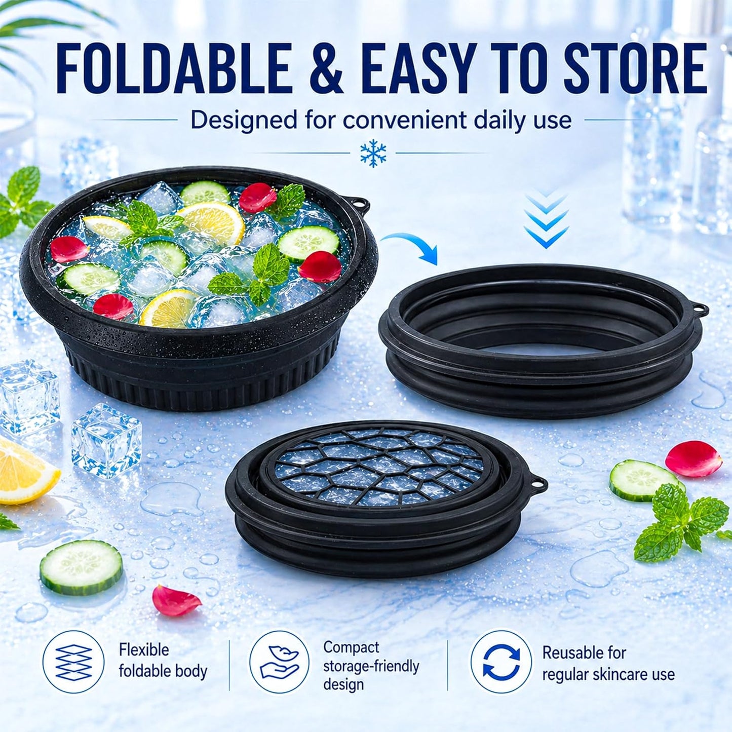 Face Bowl for Ice with Built in Ice Tray