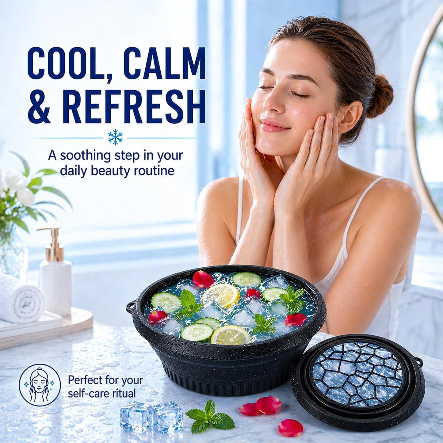 Face Bowl for Ice with Built in Ice Tray