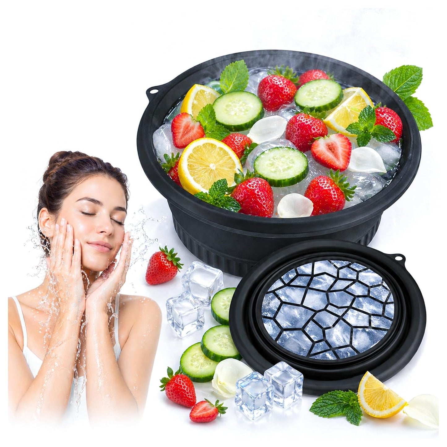 Face Bowl for Ice with Built in Ice Tray