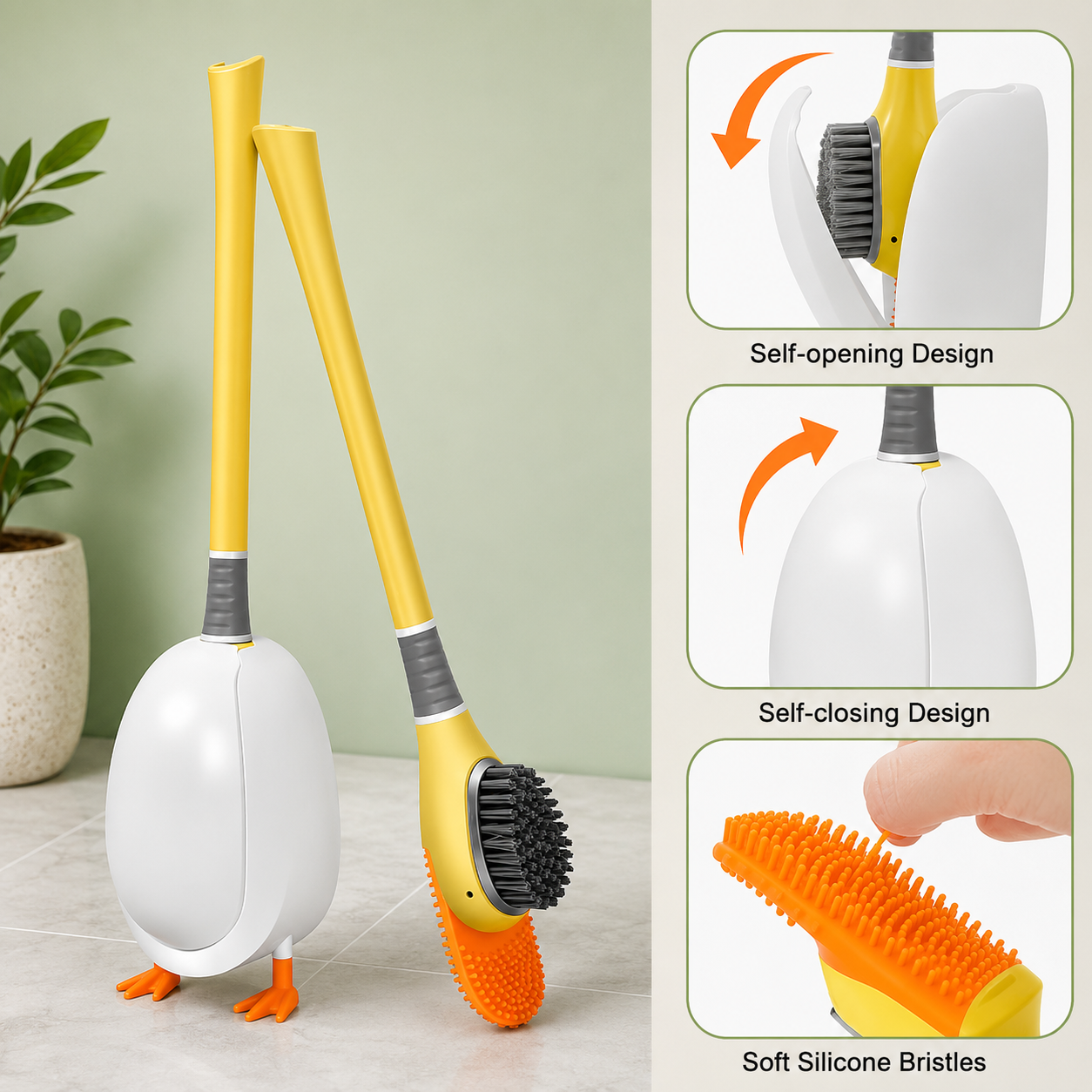 Duck Shape Silicone Bathroom Toilet Brush