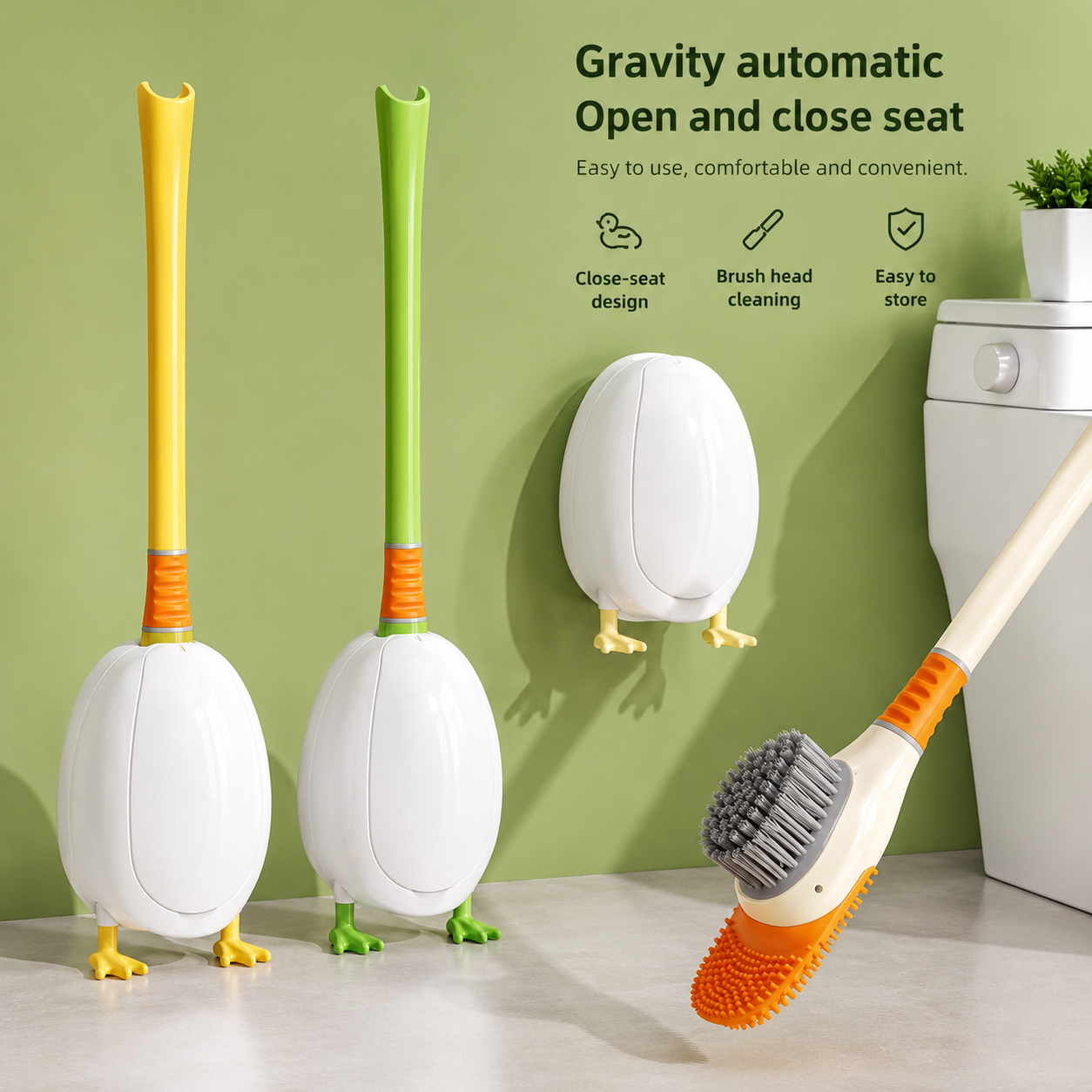 Duck Shape Silicone Bathroom Toilet Brush