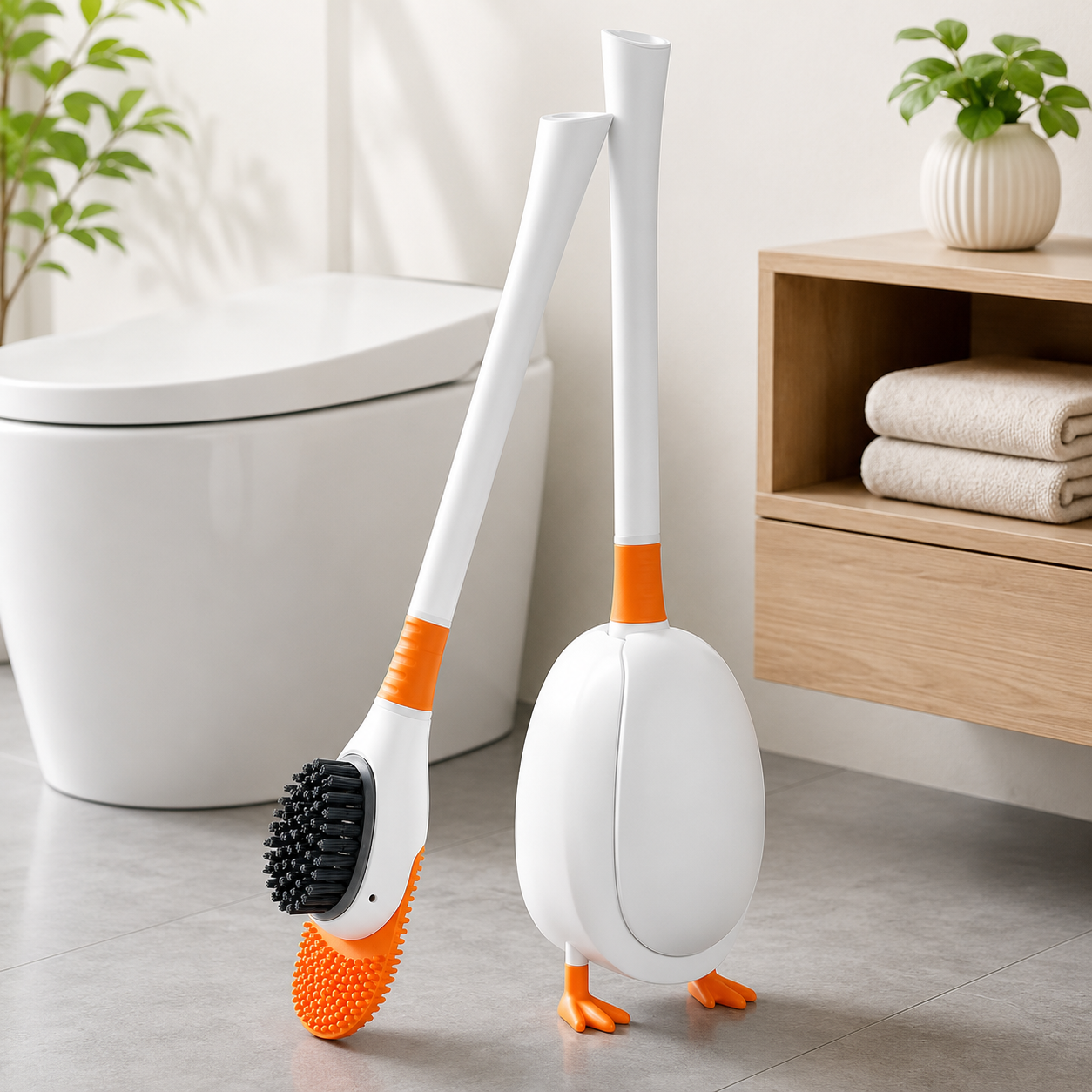 Duck Shape Silicone Bathroom Toilet Brush