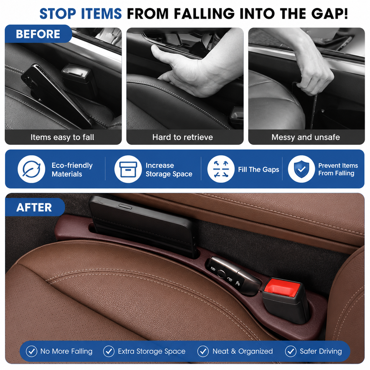Car Seat Gap Filler(pack of 2)