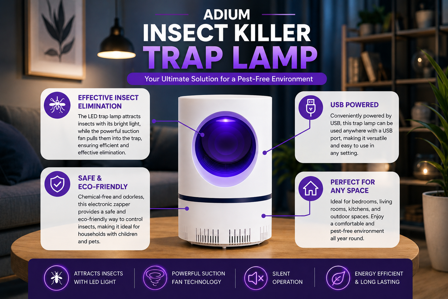 Adium Insect Killer Inhalation Trap Lamp